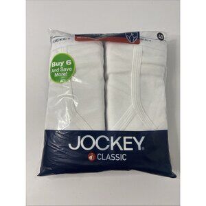 Jockey Men's Classic Full Rise Brief-Sz 40/XXL-6pk-Front Fly-100% Combed Cotton
